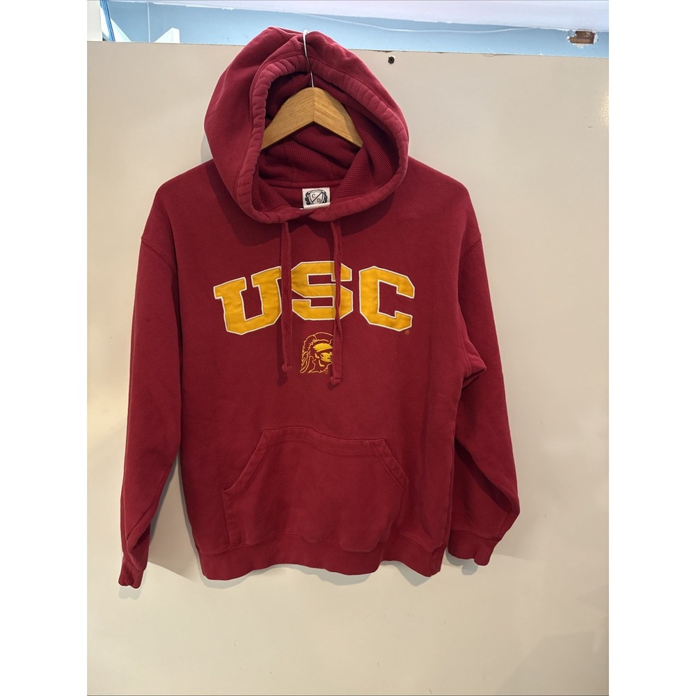 USC Trojans Red Campus Drive Pullover Hoodie Front Embroidered Men's SZ S